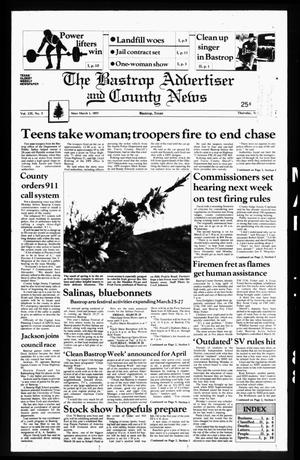Primary view of object titled 'The Bastrop Advertiser and County News (Bastrop, Tex.), Vol. 135, No. 5, Ed. 1 Thursday, March 17, 1988'.