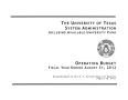 Primary view of University of Texas System Administration Operating Budget: 2012