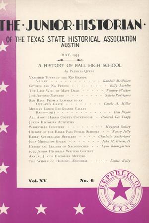 Primary view of object titled 'The Junior Historian, Volume 15, Number 6, May 1955'.