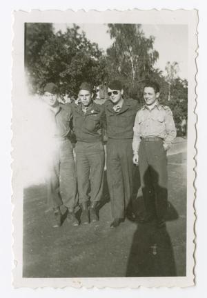 Primary view of object titled '[Four Soldiers In Front of Trees]'.
