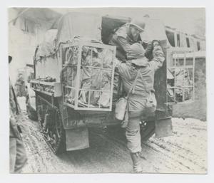 Primary view of object titled '[82nd Medical Battalion Moving Out]'.