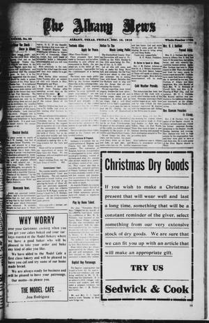Primary view of object titled 'The Albany News (Albany, Tex.), Vol. 33, No. 28, Ed. 1 Friday, December 15, 1916'.