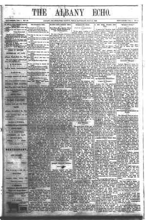 Primary view of object titled 'The Albany Echo. (Albany, Tex.), Vol. 1, No. 9, Ed. 1 Saturday, July 21, 1883'.