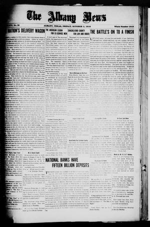Primary view of object titled 'The Albany News (Albany, Tex.), Vol. 36, No. 16, Ed. 1 Friday, October 3, 1919'.