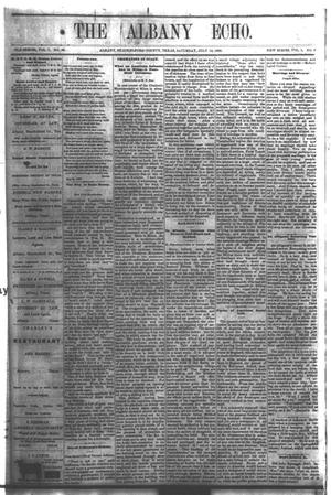 Primary view of object titled 'The Albany Echo. (Albany, Tex.), Vol. 1, No. 8, Ed. 1 Saturday, July 14, 1883'.