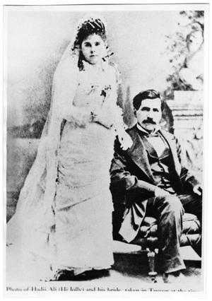 Primary view of object titled '[Wedding photo of Hadji "Hi Jolly" Ali and Gertrudis Serna]'.