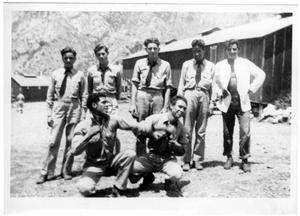 Primary view of Men at CCC Camp in Fort Davis
