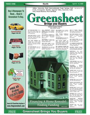 Primary view of object titled 'Greensheet (Houston, Tex.), Vol. 36, No. 101, Ed. 1 Wednesday, April 6, 2005'.