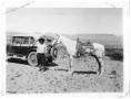 Photograph: Feliciano Chavez with his 1928 Chevy and Horse