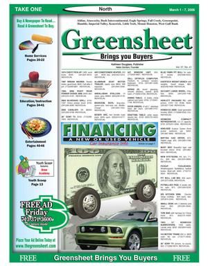 Primary view of object titled 'Greensheet (Houston, Tex.), Vol. 37, No. 41, Ed. 1 Wednesday, March 1, 2006'.