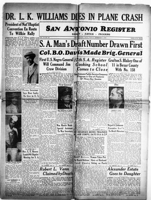 Primary view of object titled 'San Antonio Register (San Antonio, Tex.), Vol. 10, Ed. 1 Friday, November 1, 1940'.