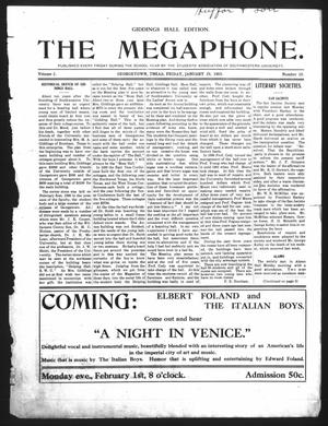Primary view of object titled 'The Megaphone (Georgetown, Tex.), Vol. 2, No. 15, Ed. 1 Friday, January 29, 1909'.