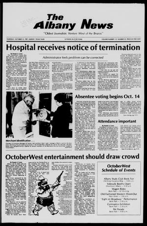 Primary view of object titled 'The Albany News (Albany, Tex.), Vol. 112, No. 18, Ed. 1 Thursday, October 15, 1987'.