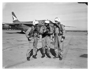 Primary view of object titled '[B-58 Flight Crew with A/P in Background]'.
