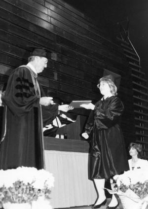 Primary view of object titled '[Photograph of Elizabeth Norman at Commencement]'.