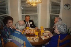 Primary view of object titled '[Photograph of HSU Alumni Eating Dinner]'.