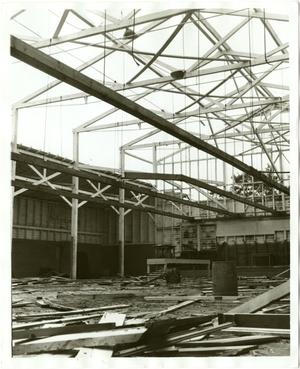 Primary view of object titled '[Photograph of Demolition of the Corral/Armory]'.