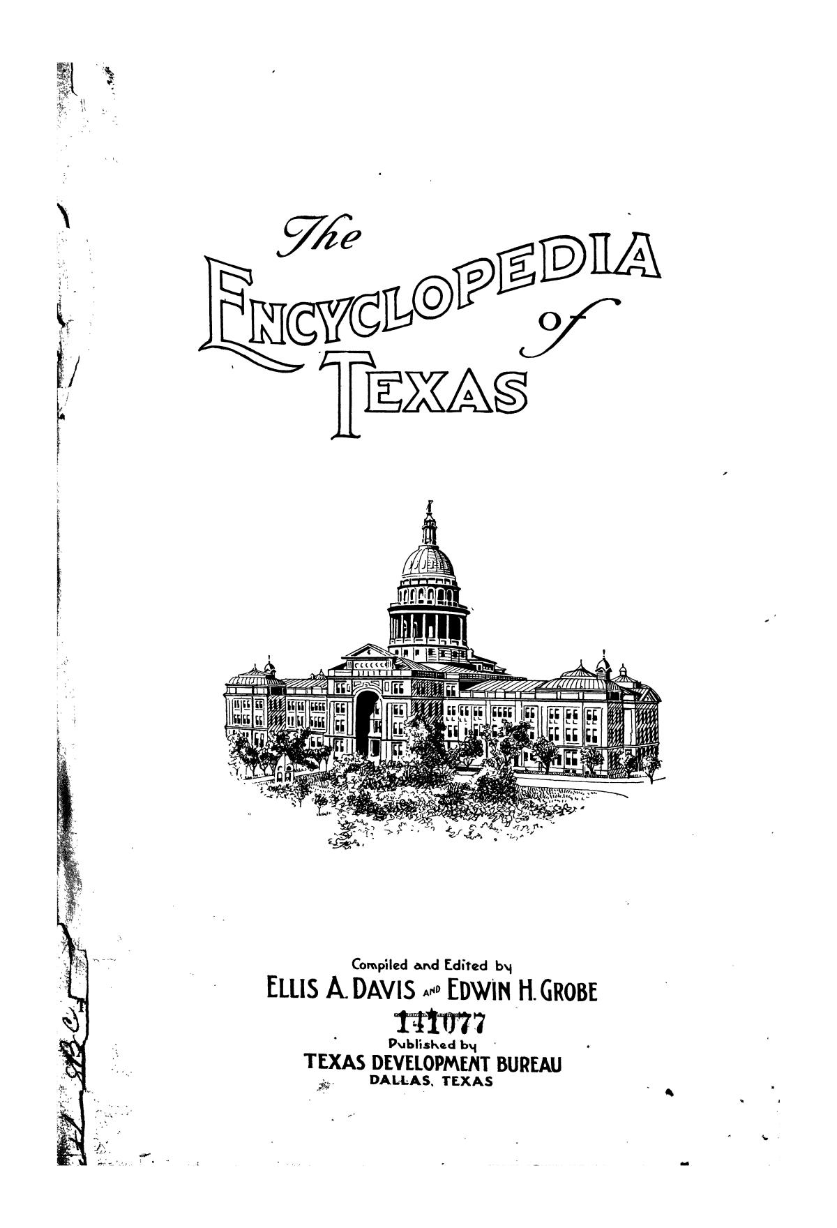 The encyclopedia of Texas, Vol. 1
                                                
                                                    Title Page
                                                