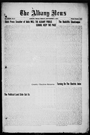 Primary view of object titled 'The Albany News (Albany, Tex.), Vol. 39, No. 9, Ed. 1 Friday, September 1, 1922'.