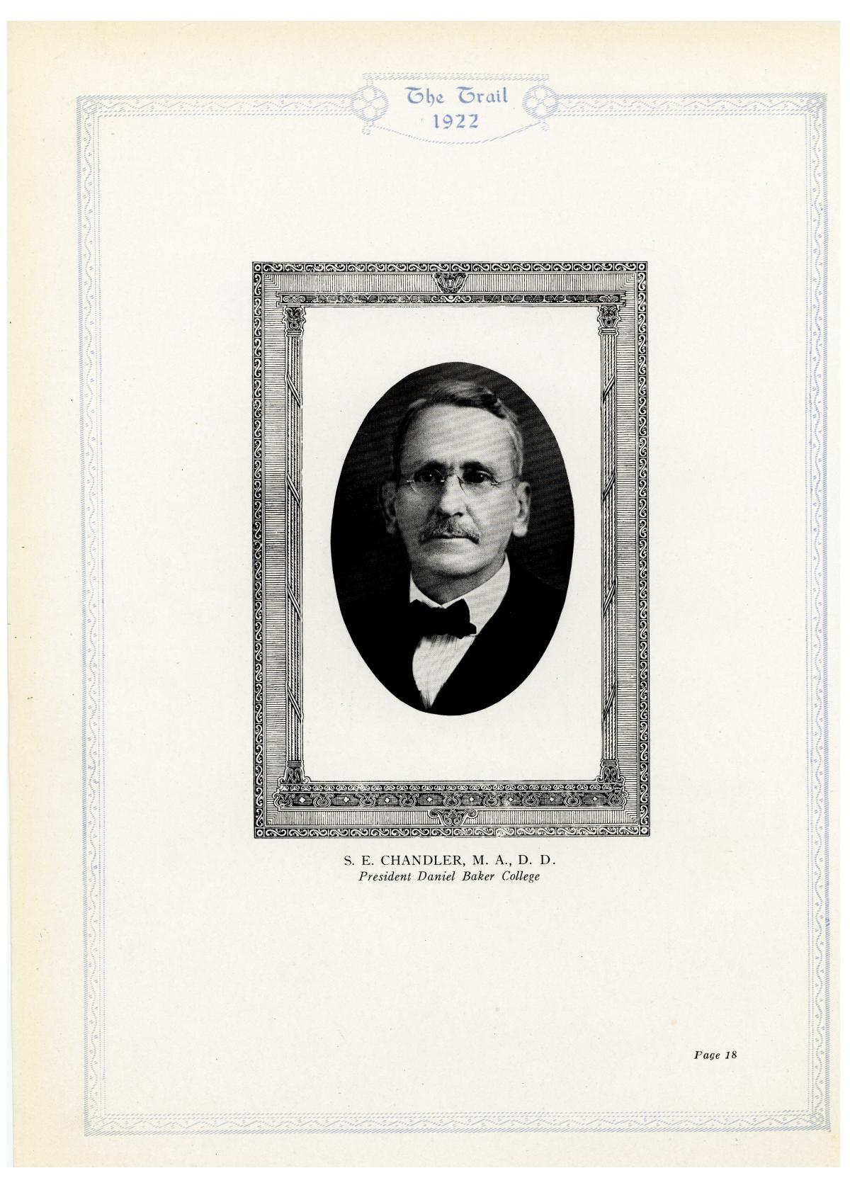 The Trail, Yearbook of Daniel Baker College, 1922
                                                
                                                    18
                                                