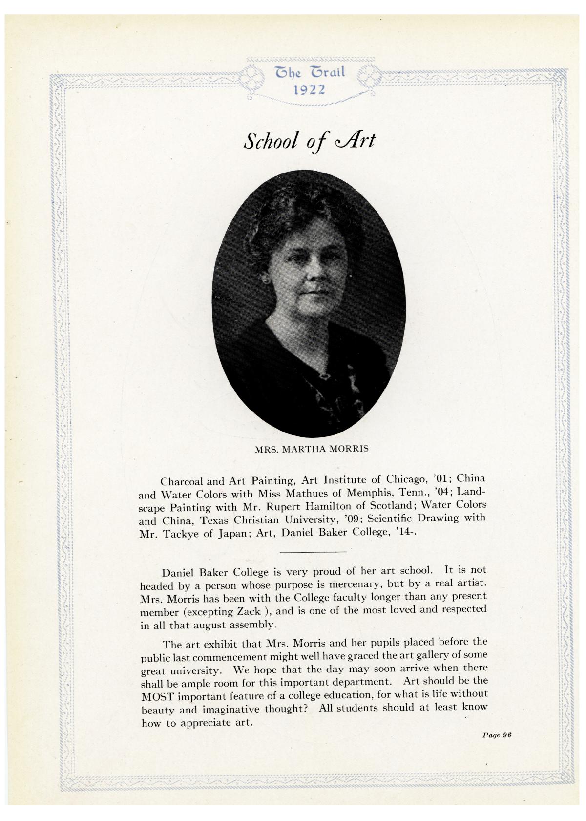 The Trail, Yearbook of Daniel Baker College, 1922
                                                
                                                    96
                                                