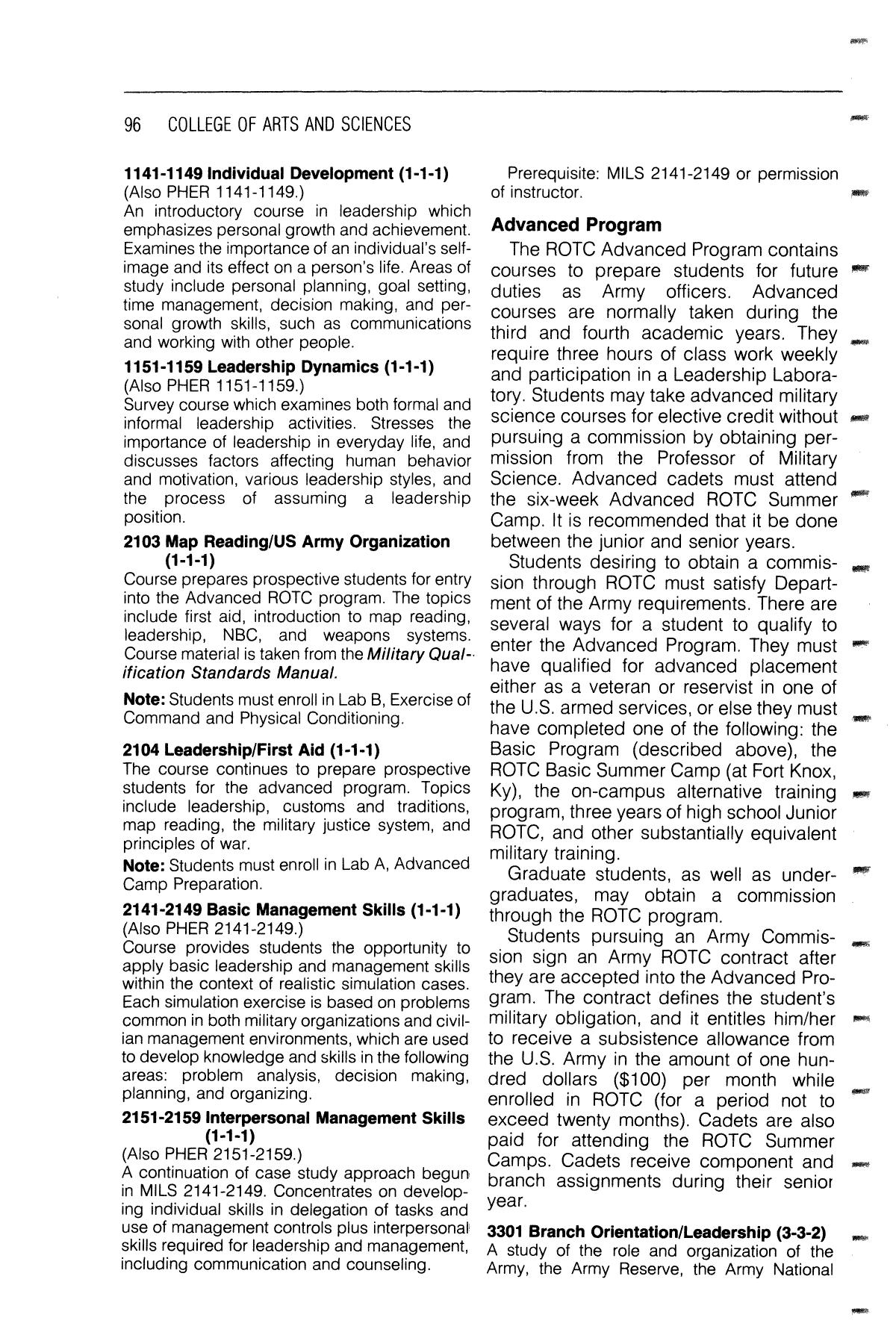 Catalog of Hardin-Simmons University, 1985-1986 Undergraduate Bulletin
                                                
                                                    96
                                                