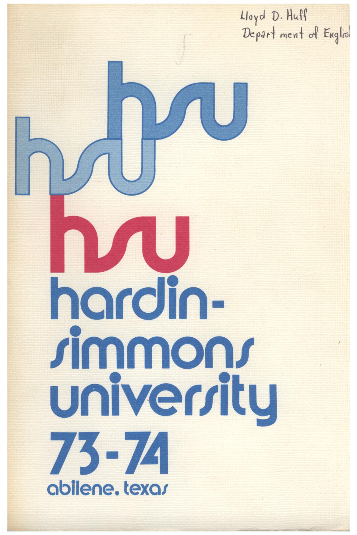 Catalog of Hardin-Simmons University, 1973-1974
                                                
                                                    Front Cover
                                                