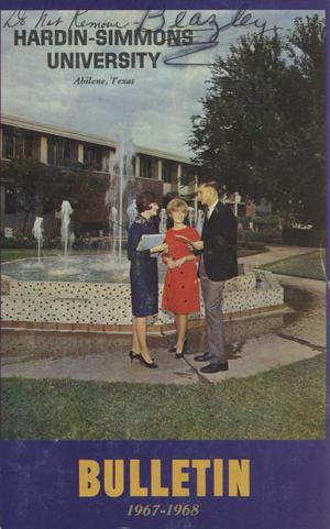 Primary view of object titled 'Catalog of Hardin-Simmons University, 1967-1968'.