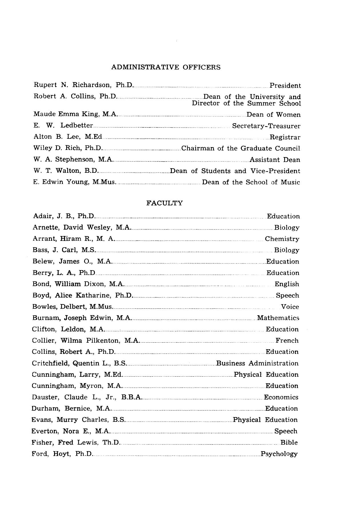 Catalog of Hardin-Simmons University, 1952 Summer Session
                                                
                                                    3
                                                
