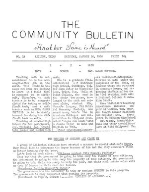 Primary view of object titled 'The Community Bulletin (Abilene, Texas), No. 23, Saturday, January 20, 1968'.