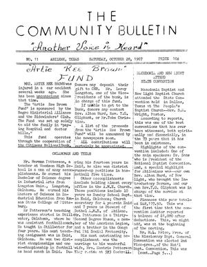 Primary view of object titled 'The Community Bulletin (Abilene, Texas), No. 11, Saturday, October 28, 1967'.