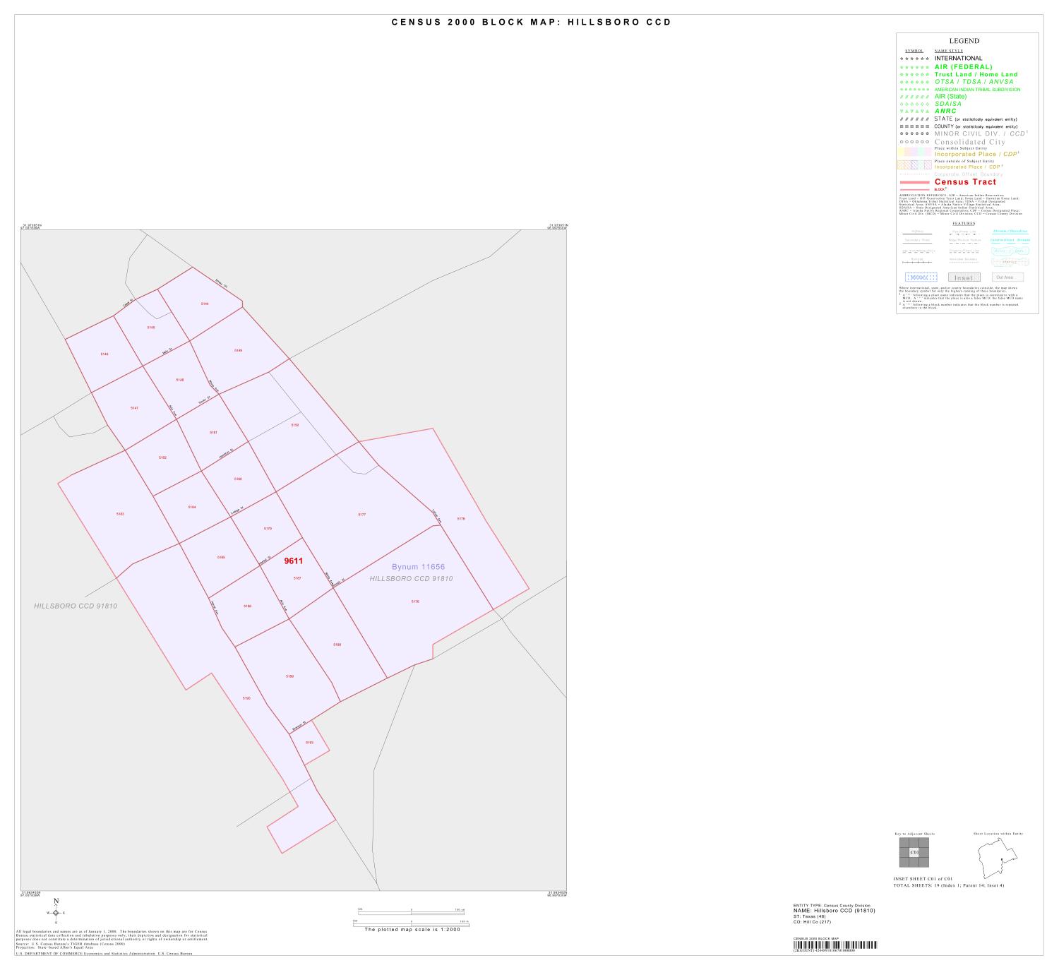 2000 Census County Subdivison Block Map: Hillsboro CCD, Texas, Inset C01
                                                
                                                    [Sequence #]: 1 of 1
                                                