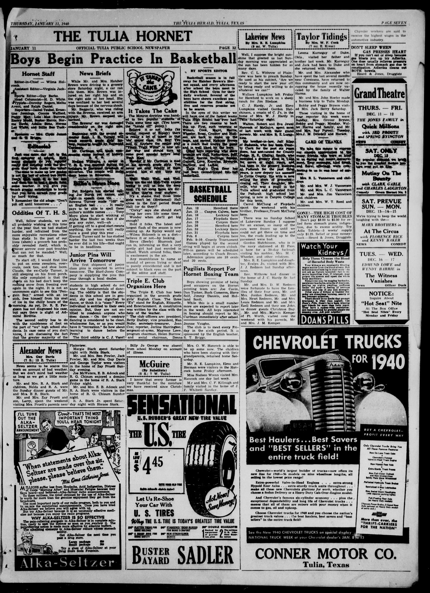 The Tulia Herald (Tulia, Tex), Vol. 31, No. 2, Ed. 1, Thursday, January 11, 1940
                                                
                                                    15
                                                
