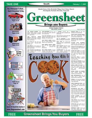 Primary view of object titled 'Greensheet (Houston, Tex.), Vol. 37, No. 619, Ed. 1 Thursday, February 1, 2007'.