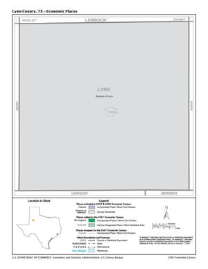 Primary view of object titled '2007 Economic Census Map: Lynn County, Texas - Economic Places'.