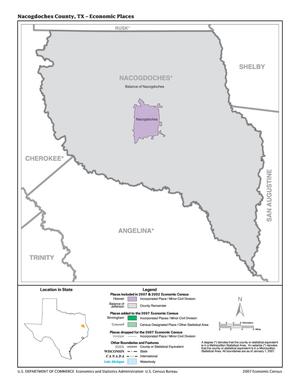 Primary view of object titled '2007 Economic Census Map: Nacogdoches County, Texas - Economic Places'.