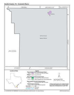 Primary view of object titled '2007 Economic Census Map: Brooks County, Texas - Economic Places'.