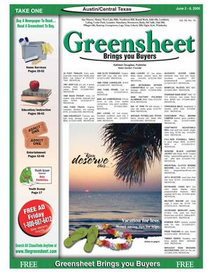 Primary view of object titled 'The Greensheet (Austin, Tex.), Vol. 28, No. 16, Ed. 1 Thursday, June 2, 2005'.