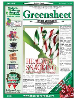 Primary view of object titled 'The Greensheet (Dallas, Tex.), Vol. 32, No. 230, Ed. 1 Friday, November 21, 2008'.