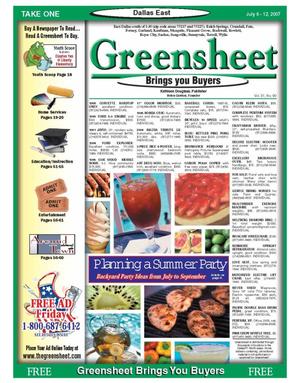 Primary view of object titled 'The Greensheet (Dallas, Tex.), Vol. 31, No. 90, Ed. 1 Friday, July 6, 2007'.