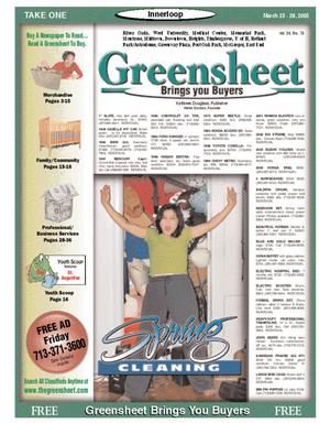 Primary view of object titled 'Greensheet (Houston, Tex.), Vol. 36, No. 76, Ed. 1 Wednesday, March 23, 2005'.