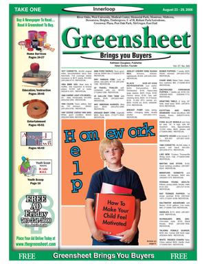 Primary view of object titled 'Greensheet (Houston, Tex.), Vol. 37, No. 340, Ed. 1 Wednesday, August 23, 2006'.