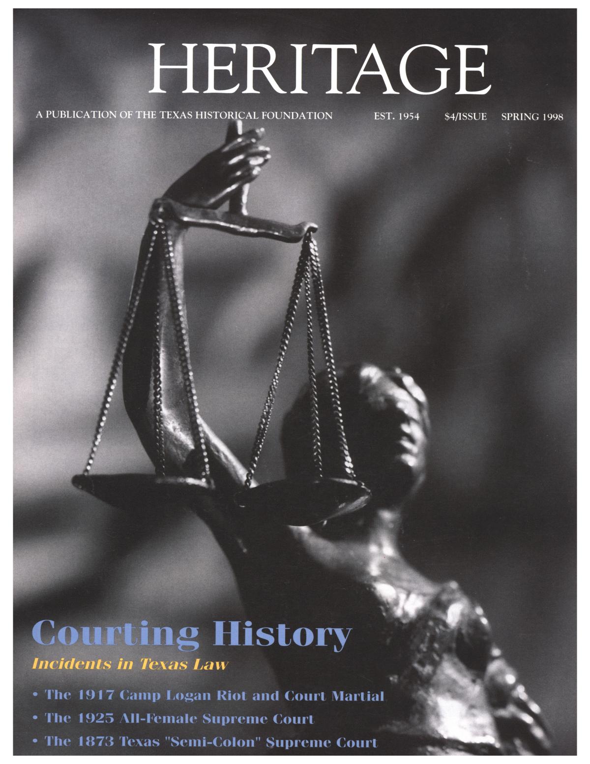 Heritage, Volume 16, Number 2, Spring 1998
                                                
                                                    Front Cover
                                                