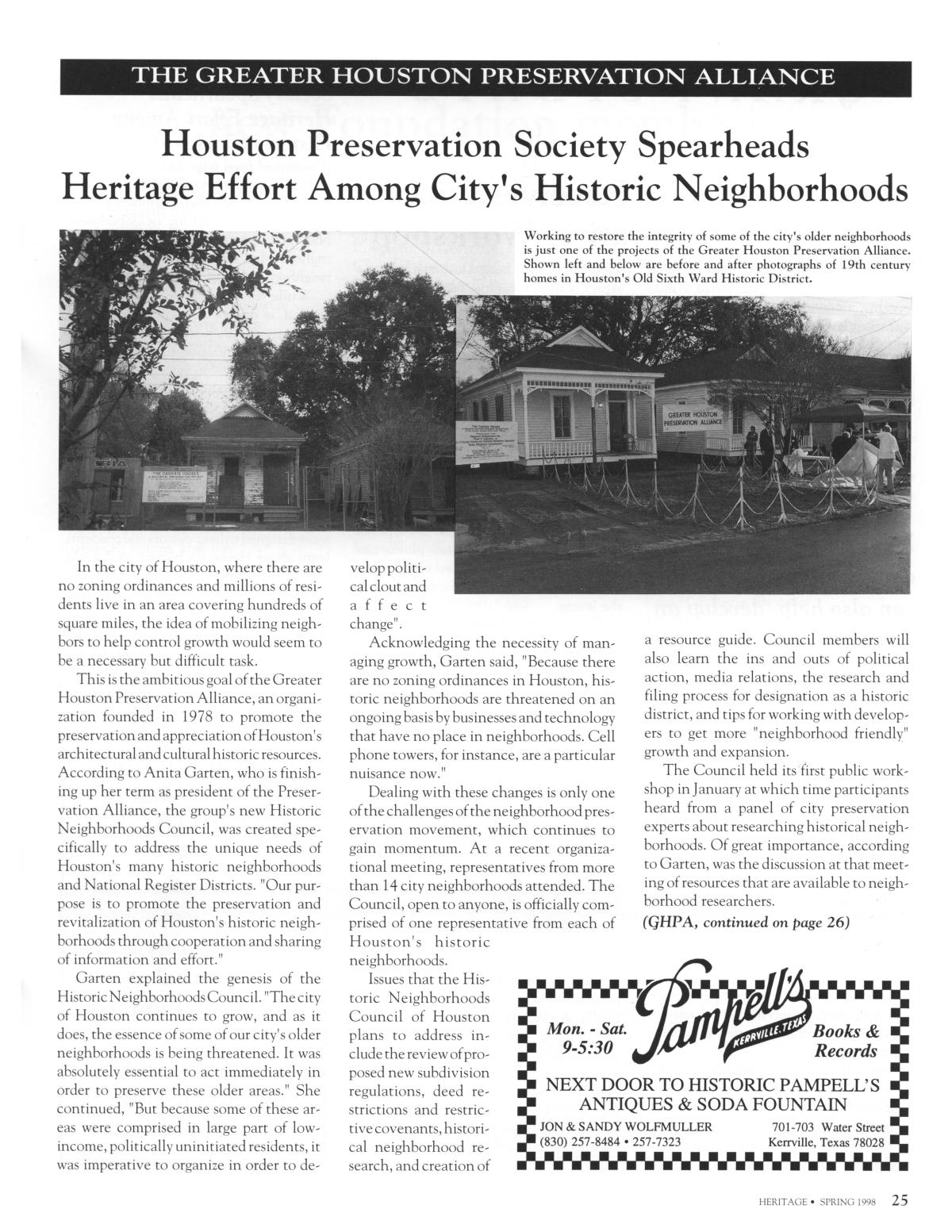Heritage, Volume 16, Number 2, Spring 1998
                                                
                                                    25
                                                