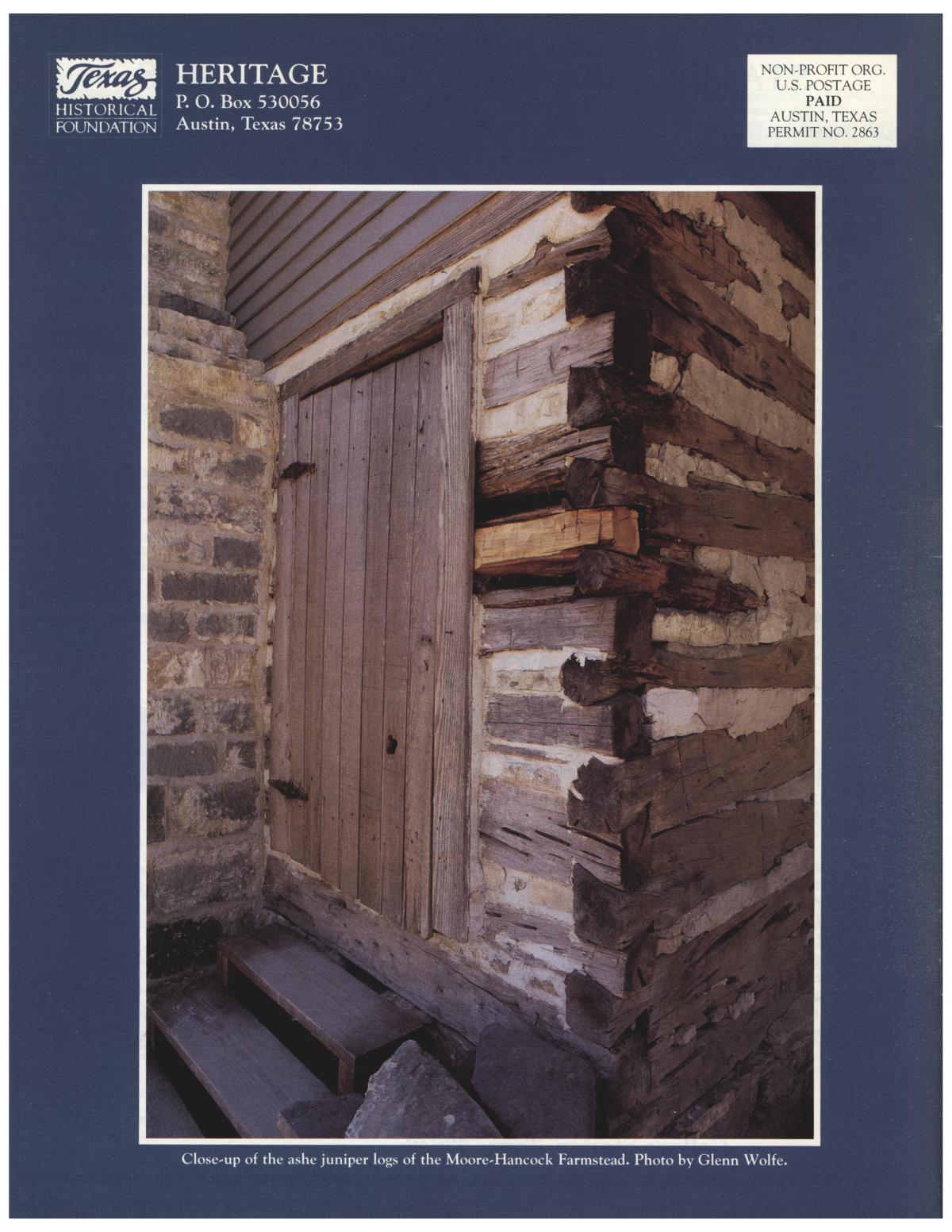 Heritage, Volume 9, Number 2, Spring 1991
                                                
                                                    Back Cover
                                                