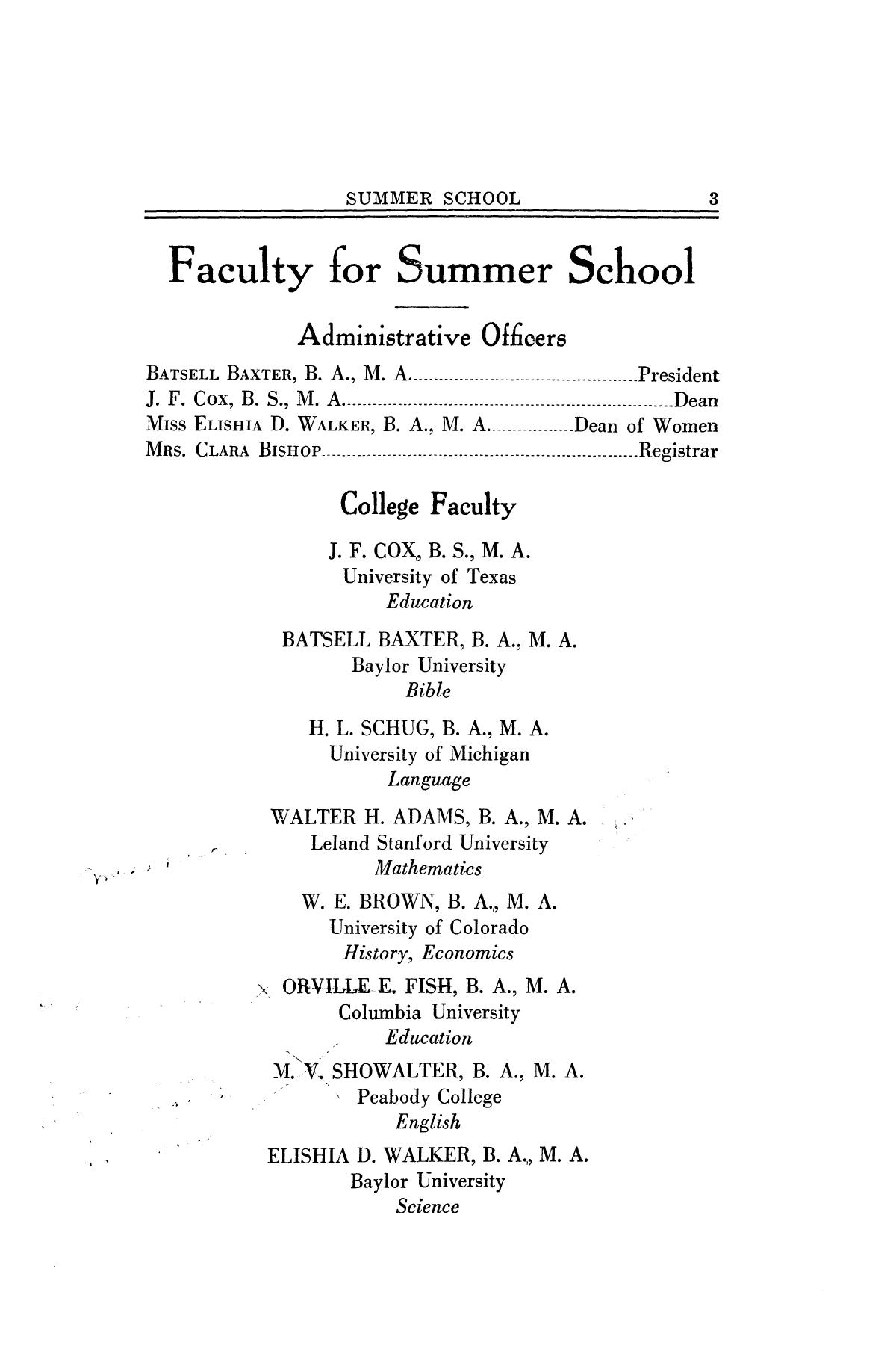 Catalog of Abilene Christian College, 1928
                                                
                                                    3
                                                