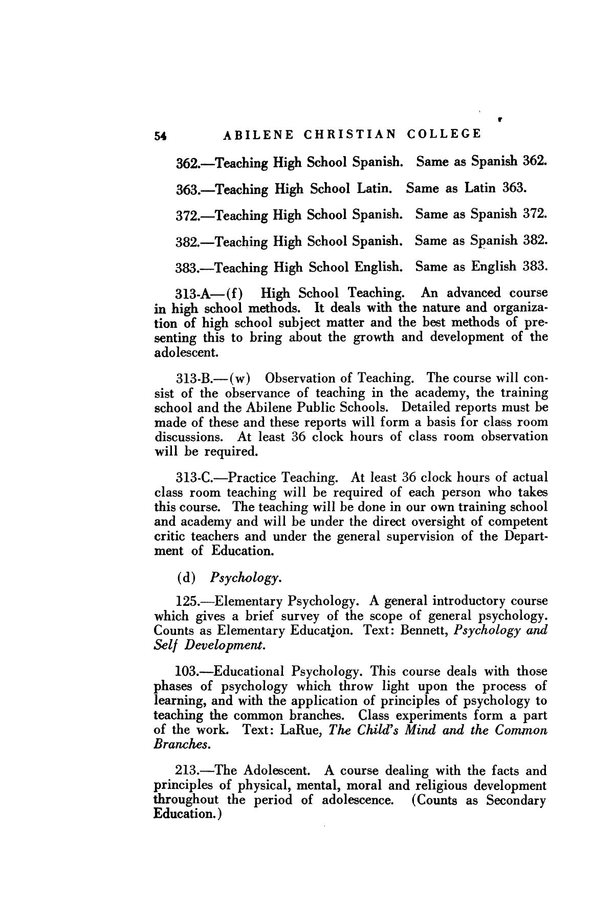 Catalog of Abilene Christian College, 1926-1927
                                                
                                                    54
                                                
