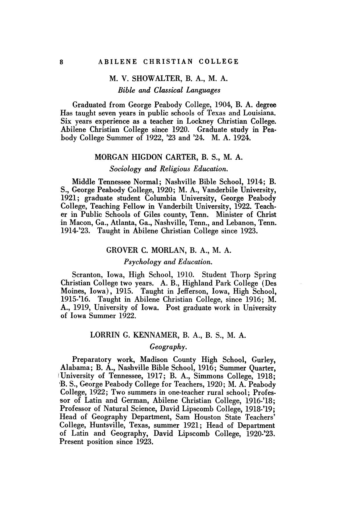 Catalog of Abilene Christian College, 1925-1926
                                                
                                                    8
                                                