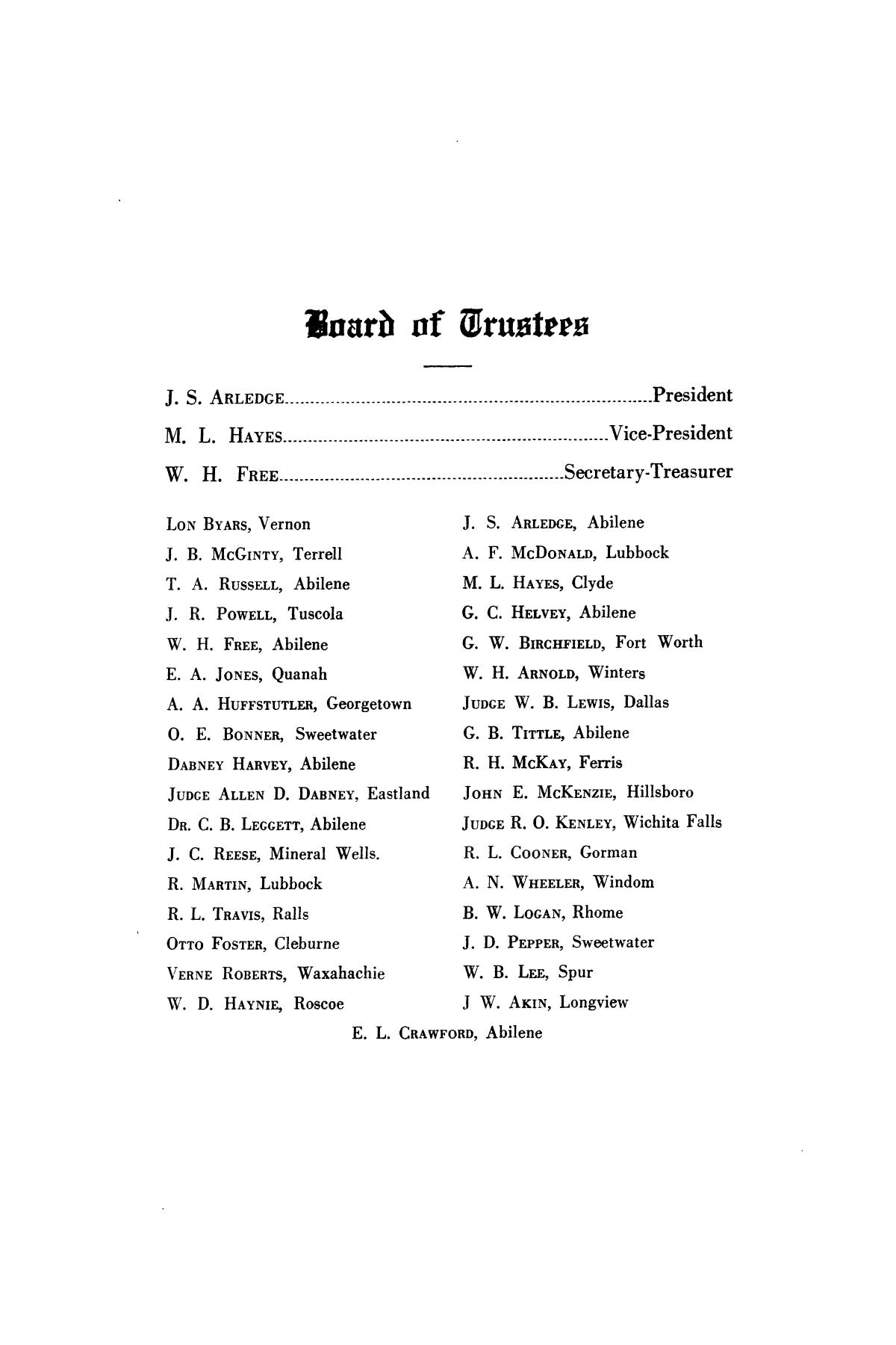 Catalog of Abilene Christian College, 1924-1925
                                                
                                                    5
                                                
