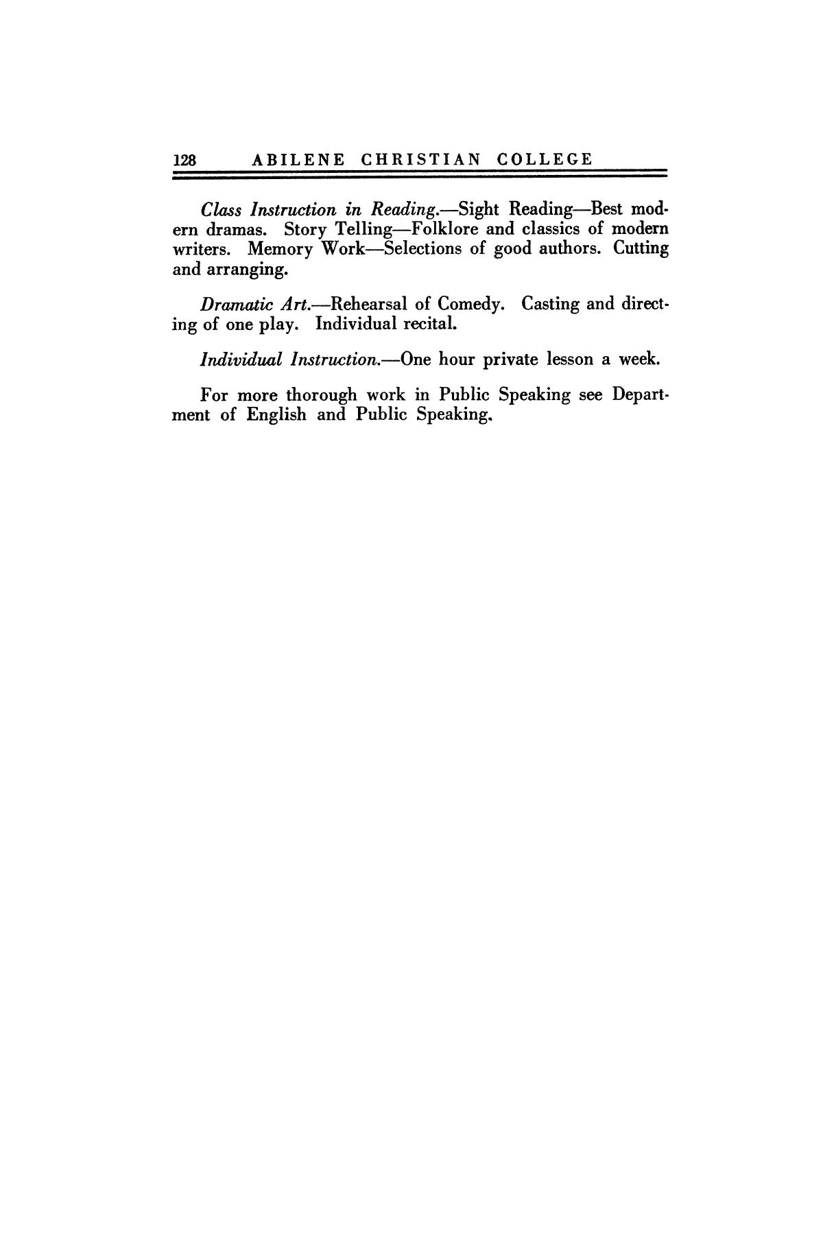 Catalog of Abilene Christian College, 1923-1924
                                                
                                                    128
                                                